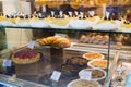 Tasty traditional sweets and pastries in shop