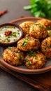 Tasty treat Sabudana wada, a delicious Indian snack with chutney