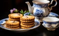 Tasty Treats Cookies and Tea for Afternoon Delight Royalty Free Stock Photo