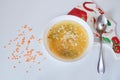 Tasty vegan lentil soup bowl Royalty Free Stock Photo