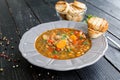 Tasty vegetable lentil soup