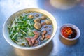 Tasty Vietnamese Pho bowl- beef meat noodles soup