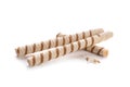 Tasty wafer roll sticks on white background Royalty Free Stock Photo