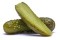 Tasty Whole green cornichon isolated on a white background