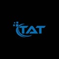 TAT letter logo design on black background.TAT creative initials letter logo concept.TAT letter design