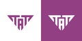 TAT letter logo template, triangle shape typography, geometric monogram logo design vector