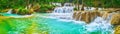 Tat Sae Waterfalls. Beautiful landscape, Laos. Panorama