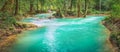 Tat Sae Waterfalls. Beautiful panorama landscape. Laos.