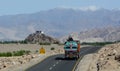 Tata truck running on Highway in Ladakh, India