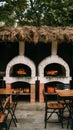 Tatars cooking in ovens at an outdoor cafÃÂ©