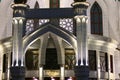 Tatarstan, Russia - 7 July 2021.Kul Sharif mosque in Kazan Kremlin at night. View of Islamic architecture, famous tourist attracti