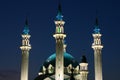 Tatarstan, Russia - 7 July 2021.Kul Sharif mosque in Kazan Kremlin at night. View of Islamic architecture, famous tourist attracti