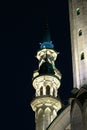 Tatarstan, Russia - 7 July 2021.Kul Sharif mosque in Kazan Kremlin at night. View of Islamic architecture, famous tourist attracti