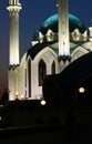 Tatarstan, Russia - 7 July 2021.Kul Sharif mosque in Kazan Kremlin at night. View of Islamic architecture, famous tourist attracti