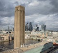 Tate modern museum viewing plattform panorama and tower cloudy day london