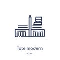 Tate modern icon from museum outline collection. Thin line tate modern icon isolated on white background