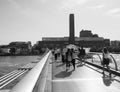Tate Modern in London, black and white Royalty Free Stock Photo