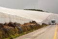 The snow corridor. Murodo. Tateyama Kurobe alpine route. Japan Royalty Free Stock Photo