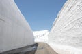 Tateyama Kurobe Alpine Route, the snow mountains wall in Toyama Prefecture Royalty Free Stock Photo
