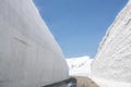 Tateyama Kurobe Alpine Route, snow mountains wall in Toyama Pref Royalty Free Stock Photo