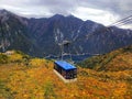 Tateyama Kurobe Alpine ropeway in autumn