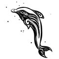 Tatoo dolphin icon design vector. objects with no background logo Royalty Free Stock Photo