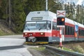 Tatra electric train going to Strbske pleso.