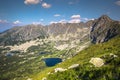 Tatra Mountain, Poland, view to Valley Gasienicowa, Swinica mount and group of glacial lakes