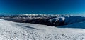 Tatra mountains from hiking traul to Chabenec hill in winter Low Tatras mountains in Slovakia Royalty Free Stock Photo