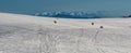 Tatra mountains from Lucanska Mala Fatra mountains bellow Veterne hill in Slovakia during winter Royalty Free Stock Photo