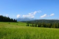 Tatra Mountains panorama seen from viewing point near Bukowina Tatrzanska, Poland