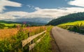 Tatra Mountains, Poland. Panorama of a mountain landscape. Country road in the mountains Royalty Free Stock Photo