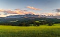 Tatra Mountains, Poland. Panorama of a mountain landscape. Late summer sunset over the mountains. Royalty Free Stock Photo