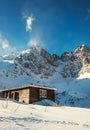 Tatra Mountains Ski Resort beautiful view on mountains peaks wit Royalty Free Stock Photo