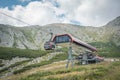 TATRANSKA LOMNICA, SLOVAKIA, AUGUST 2020 - A cableway station at mountain lake Skalnate Pleso in High Tatras Royalty Free Stock Photo