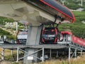 TATRANSKA LOMNICA, SLOVAKIA - AUGUST, 25, 2018: Modern cableway Royalty Free Stock Photo