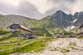 Tatranska Lomnica, Tatra Mountains, Slovakia - Cable car station to the Lomnica Peak - Lomicky stit - at the Skalnate Pleso Royalty Free Stock Photo