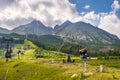 Tatranska Lomnica, Tatra Mountains, Slovakia - Cable car from the Tatranska Lomnica station to the Lomnica Peak - Lomicky stit - Royalty Free Stock Photo