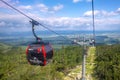 Tatranska Lomnica, Tatra Mountains Slovakia - Cable car to the Lomnica Peak - Lomicky stit - with the Slovak Tatra sub-hill area Royalty Free Stock Photo