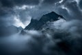 Tatras high mountain pass in gramatic atmosfere