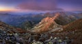 Tatras mountain panorama, Slovakia from peak Hruba Kopa in Rohace Royalty Free Stock Photo