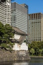 Tatsumi-yagura keep and modern buildings Tolyo