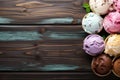 tatsy icecream different sorts Royalty Free Stock Photo