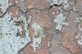 Tatter of a multi-colored old paint on a surface of a stone wall Royalty Free Stock Photo