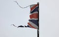 Tattered UK Union Jack flag