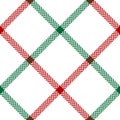 Tattersall pattern Christmas in green, red, white. Herringbone textured seamless tattersall dark check plaid graphic for scarf.