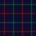 Tattersall pattern Christmas in red, green, blue. Herringbone textured seamless windowpane dark check plaid graphic for scarf.