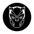 Tatto mask black panther art white on black background vector