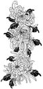 Tattoo art flower drawing sketch black and white Royalty Free Stock Photo