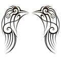 Wings Tattoo art tribal designs. Abstract pattern logo design on white background. Fashion ideas